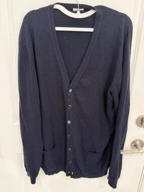 MALO Men's Navy Cashmere Cardigan